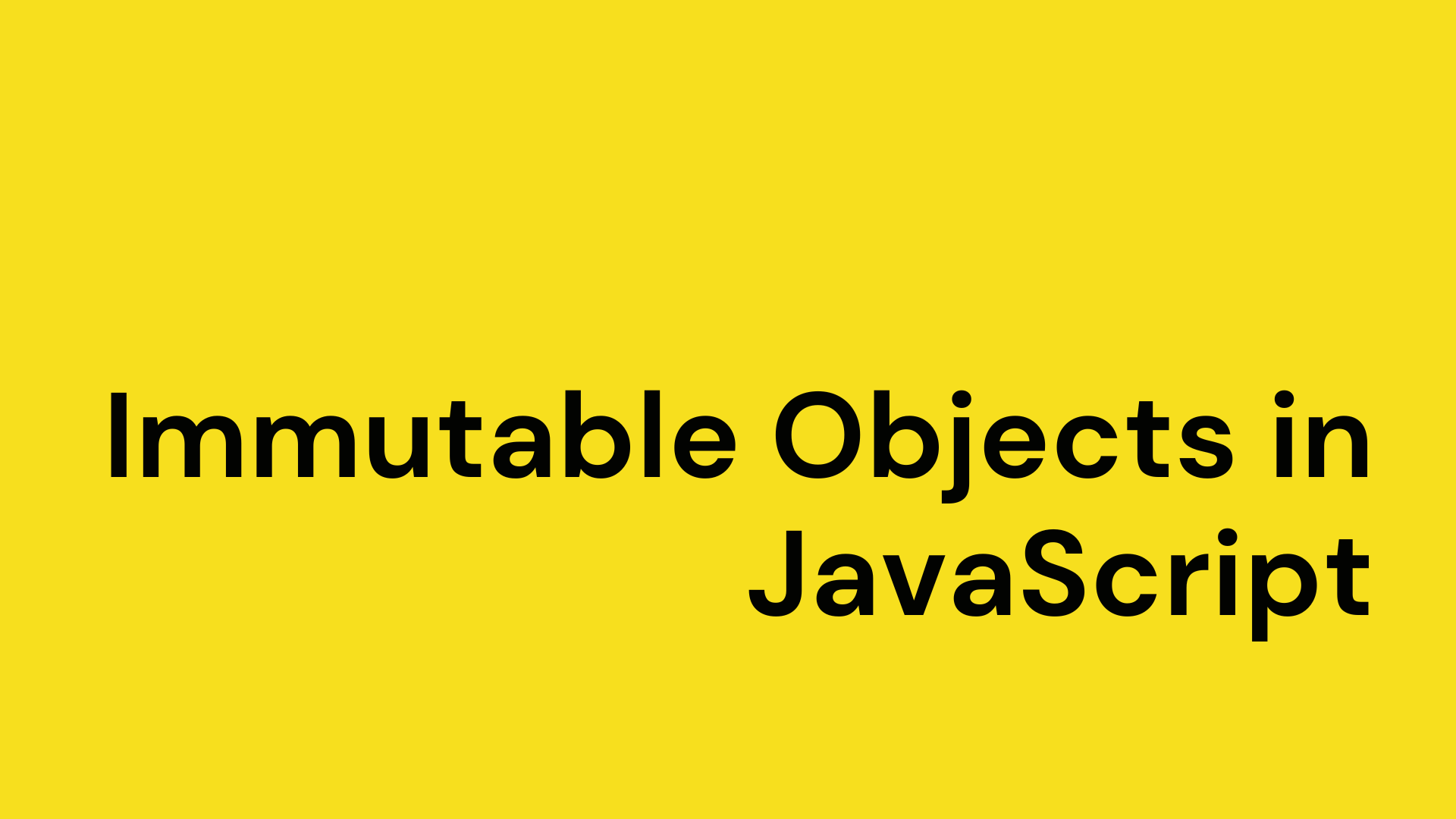 Immutable Objects in Javascript